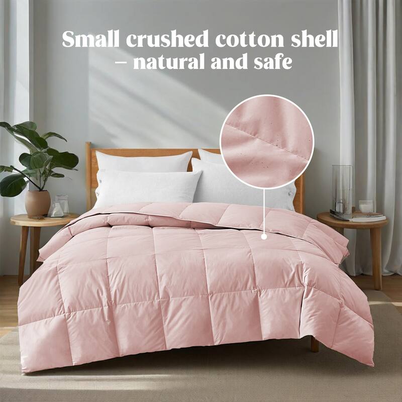 All Season 100% Organic Cotton Down Breathable Duvet Insert Medium Warmth Comforter