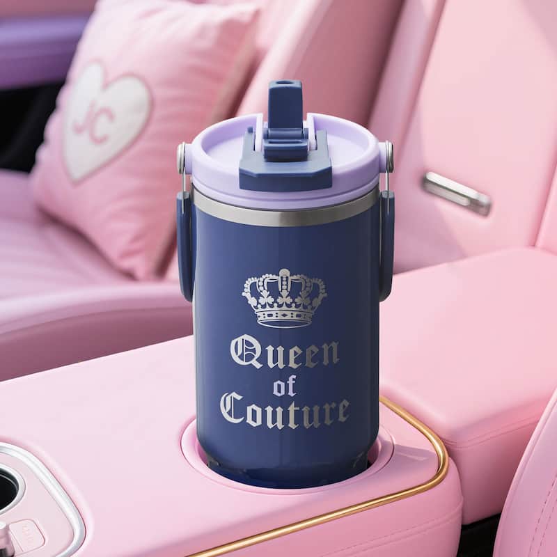 Juicy Couture Flip Fusion Hydration Stainless Steel Screw Top Tumbler with Flip Handle
