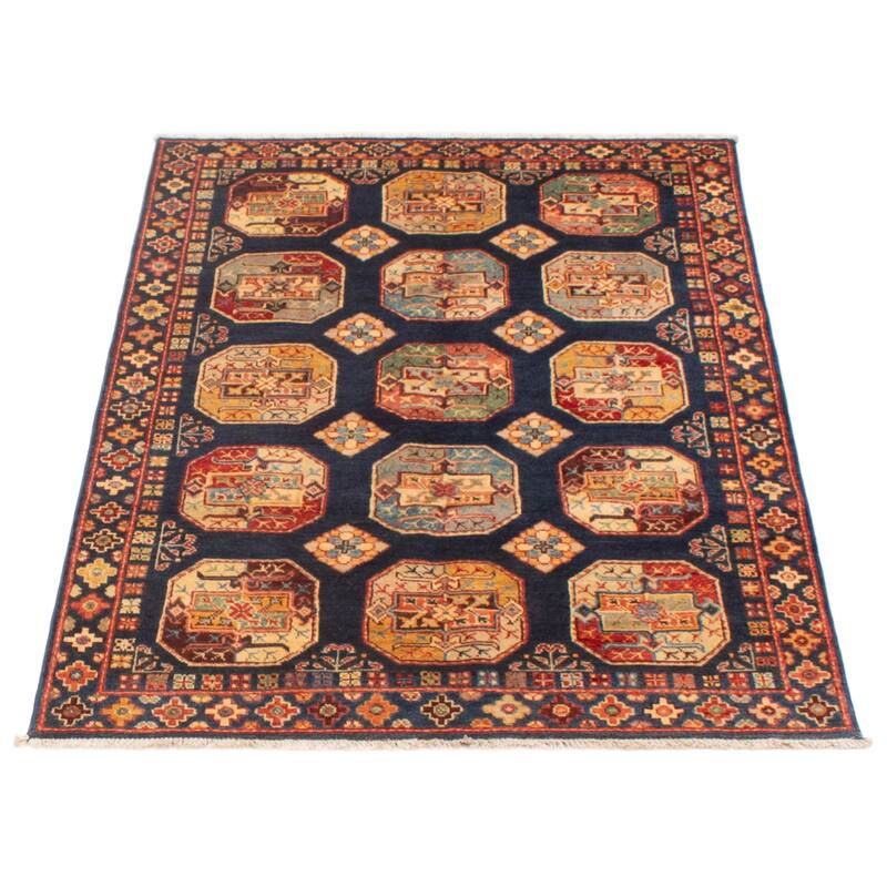 ECARPETGALLERY Hand-knotted Uzbek Ghazni Navy Wool Rug - 4'0 x 5'9