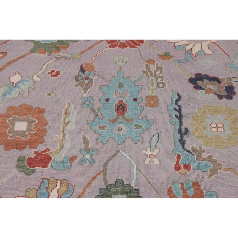 Floral Oushak Oriental Large Area Rug Handmade Wool Carpet - 10'2" x 13'8"