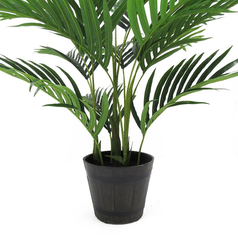 28in Real Touch Artificial Areca Palm Tree Tropical Plant in Black Pot - 28" H x 25" W x 25" DP