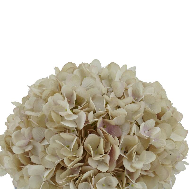 Faux Hydrangea in Cream Tapered Zinc Cube