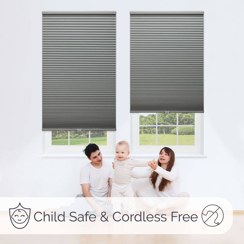 Linen Avenue Cordless Blackout Cellular Shade, Platinum (Arrives 1/4" Narrower)