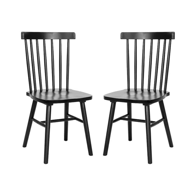 Windsor Style Commercial Solid Wood Spindle Back Dining Chairs -Set of 2