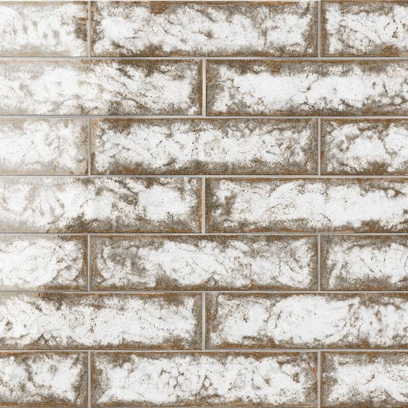 Merola Tile Gaudi React Brick Alpine 2-3/8" x 9-3/4" Porcelain Floor and Wall Tile