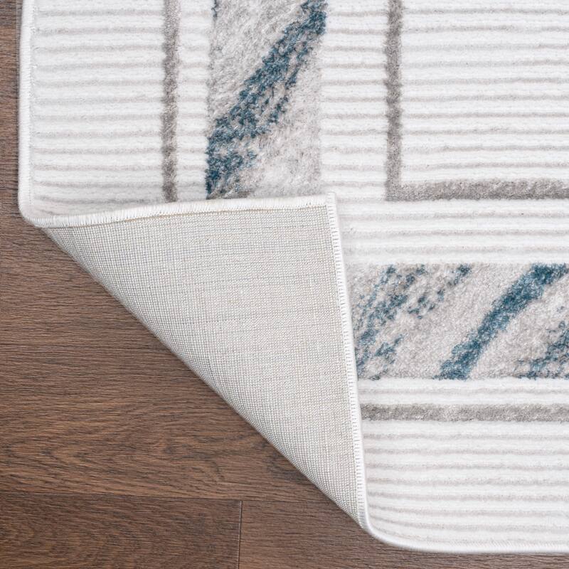 JONATHAN Y Draper Classic Border Marble Pattern High-Low Rug