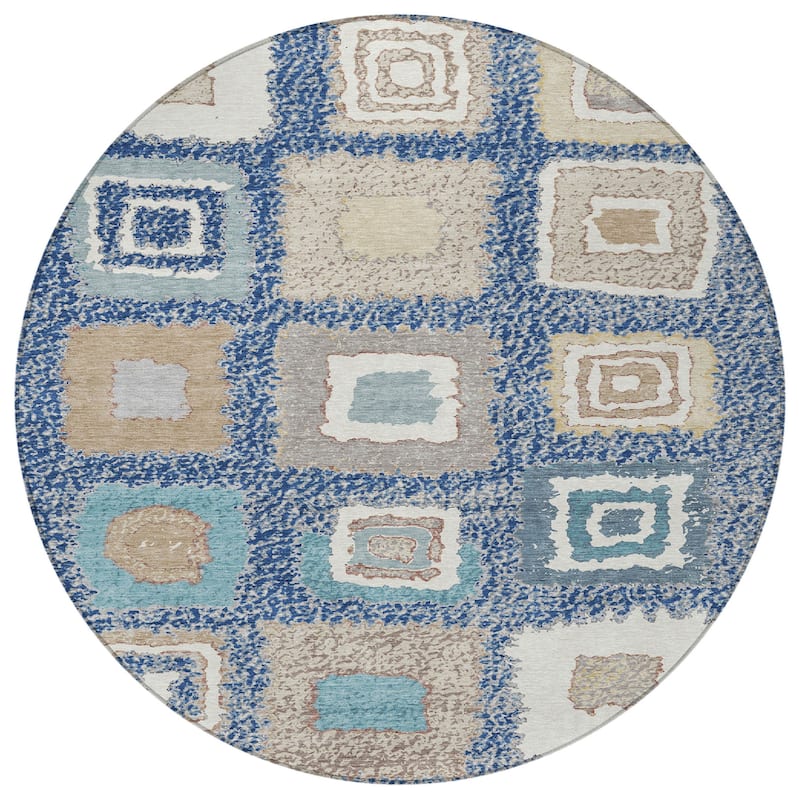 HomeRoots Geometric Transitional Rectangle Outdoor Rug