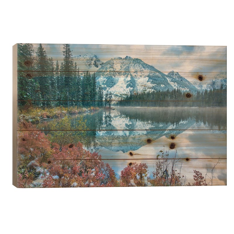 Grand Tetons From String Lake, Grand Teton National Park, Wyoming I Print On Wood by Tim Fitzharris - Multi-Color - 18x26x1.5