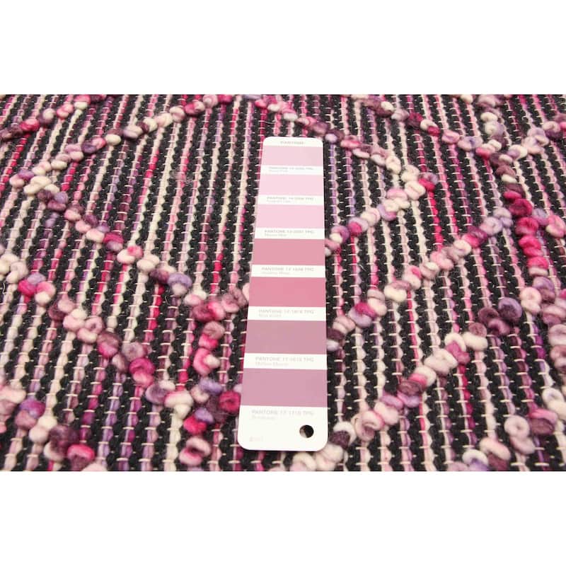 ECARPETGALLERY Braid weave Sienna Pink Wool Rug - 5'3 x 7'7