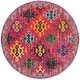 preview thumbnail 52 of 88, SAFAVIEH Monaco Shailee Distressed Boho Rug 6'7" Round - Fuchsia/Multi - Round