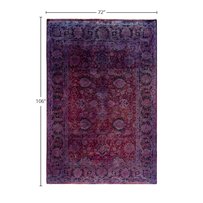 Contemporary Overdyed Wool Hand Knotted Area Rug - 6' 0" x 8' 10"