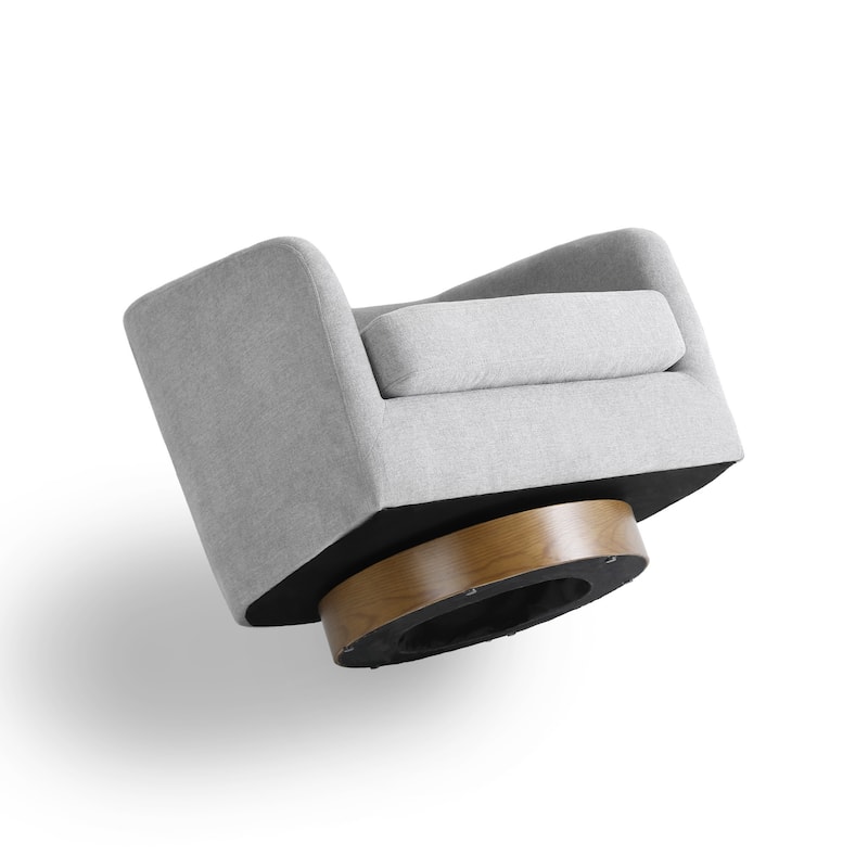 2 Set Modern Wide Round Swivel Accent Barrel Chairs