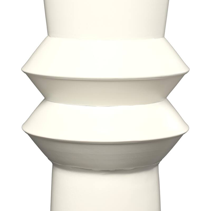 Metal Tall Art Deco Fluted Floor Decorative Vase - Black or Cream - Roche River Decor