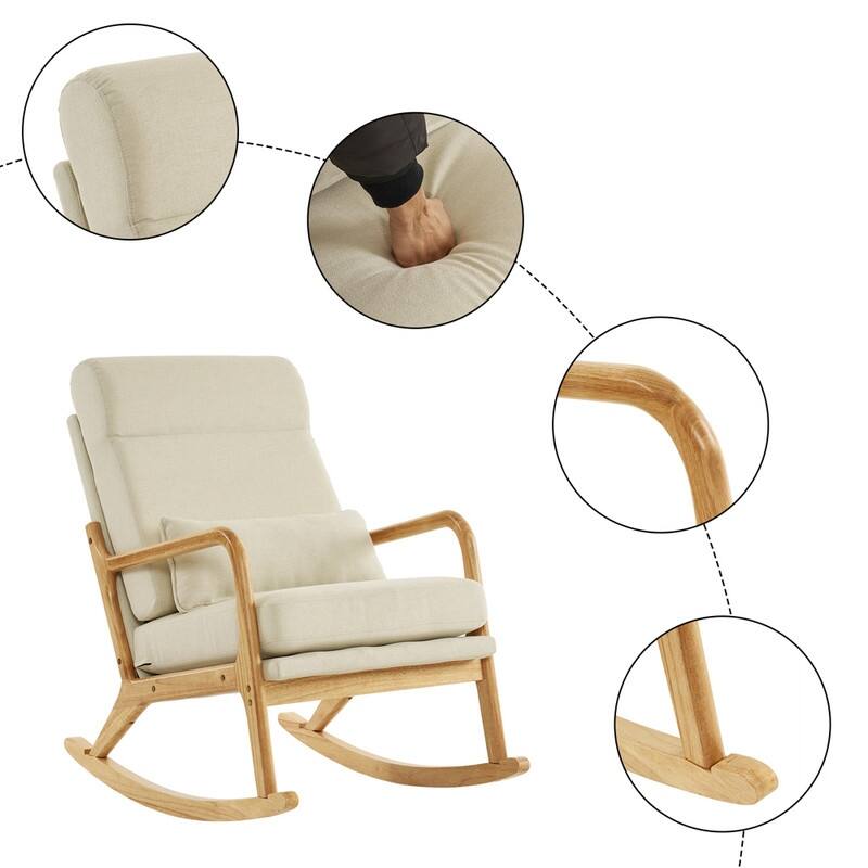 39.37'' W High-Back Dual-Use Upholstered Rocking Chair/Accent Chair