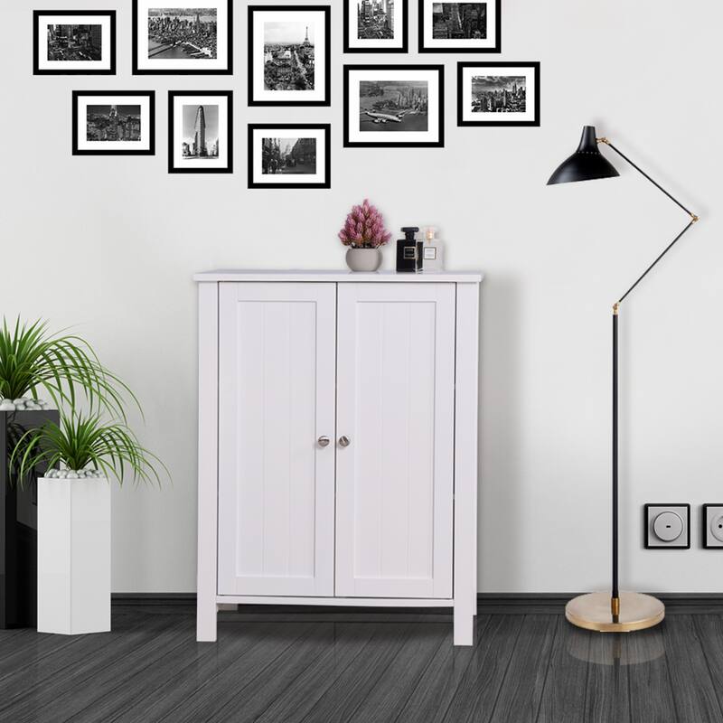 Hallway Cabinet Storage Cabinet with Adjustable Shelves, Toilet Paper Cabinet Skin Care Cabinet with 2 Doors