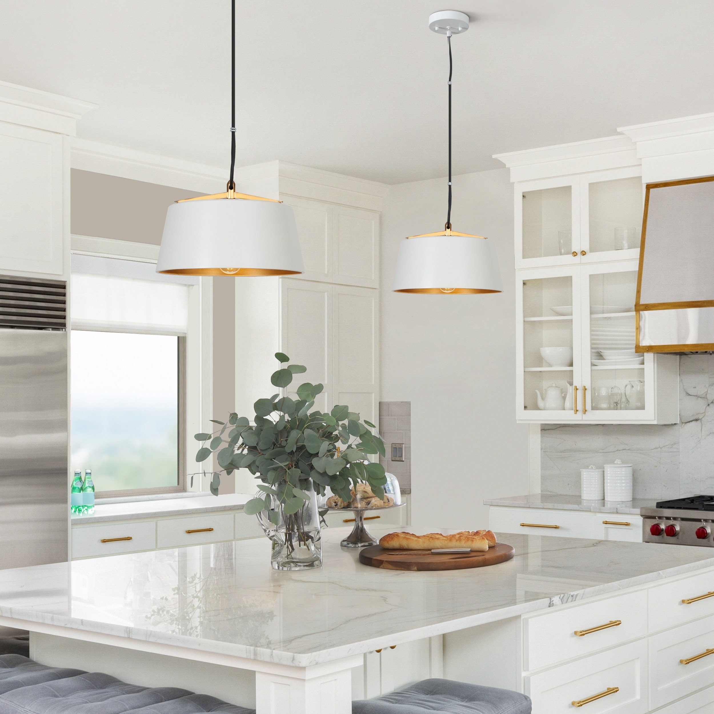 White kitchen island pendant lights on sale