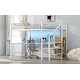 preview thumbnail 9 of 30, Full Size Metal Loft Bed with Desk, Storage Staircase, Small Wardrobe and LED Light