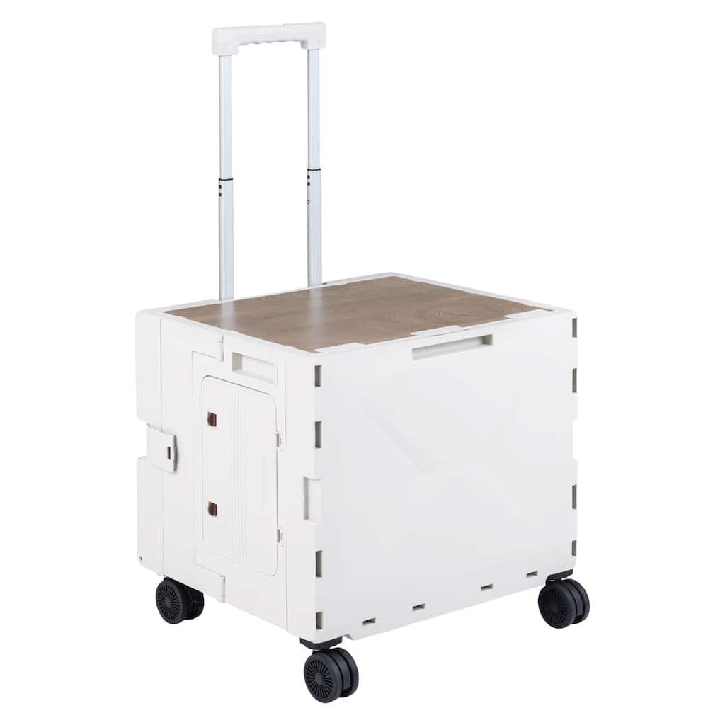 Gymax Foldable Utility Cart on 4 Rotate Wheels w/Telescoping Handle