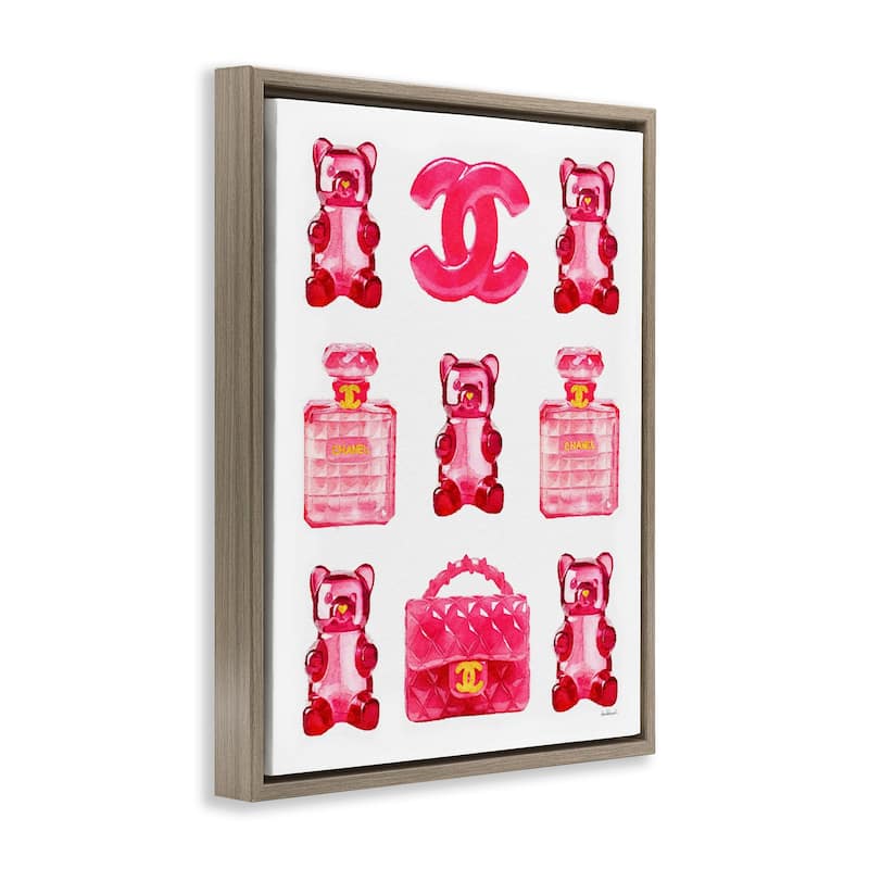 Stupell Red Glam Gummy Candy Framed Floater Canvas Wall Art Design by Amanda Greenwood