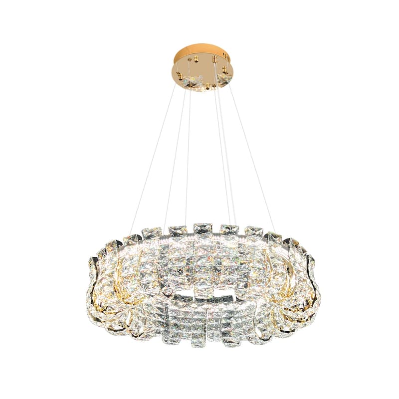Luxury Crystal 30" LED Chandelier Modern Round