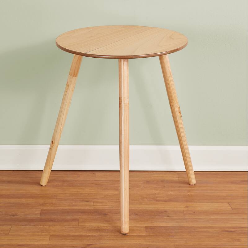 20-Inch Decorative Round Wooden Side Accent Table - NO SIZE - NO SIZE - Wood - Brown