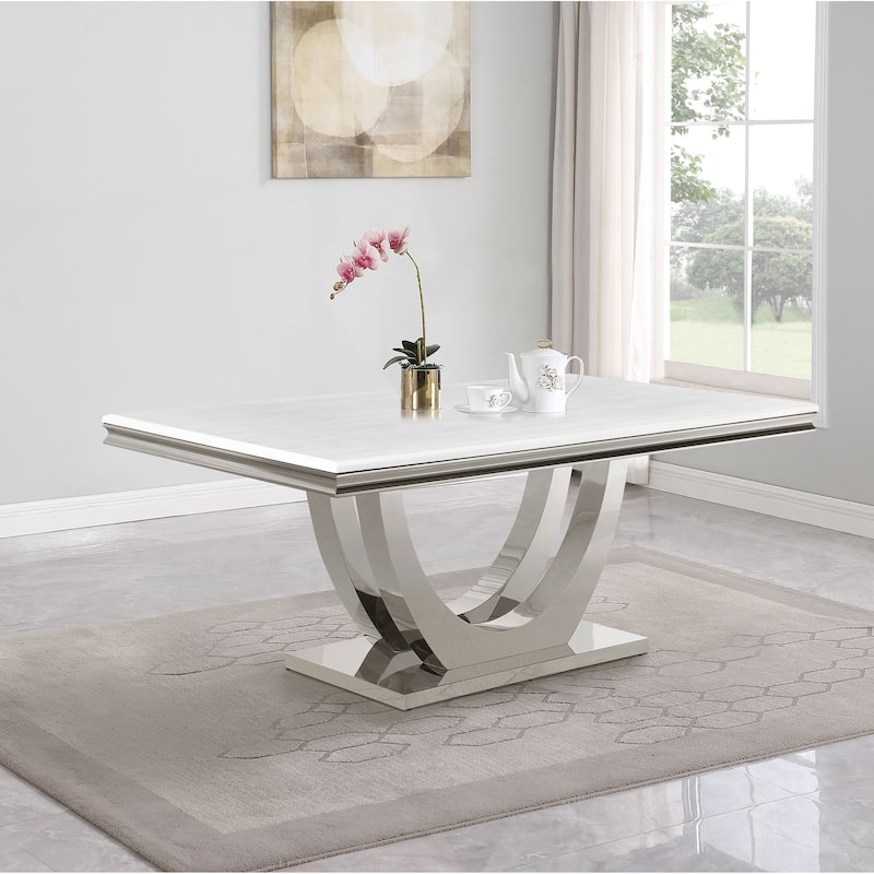 Kerwin Rectangular 71-inch Sinterd Stone Top Dining Table White - White Marble