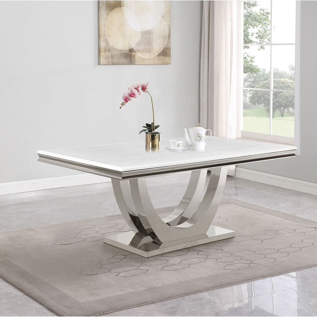 Kerwin Rectangular 71-inch Sinterd Stone Top Dining Table White