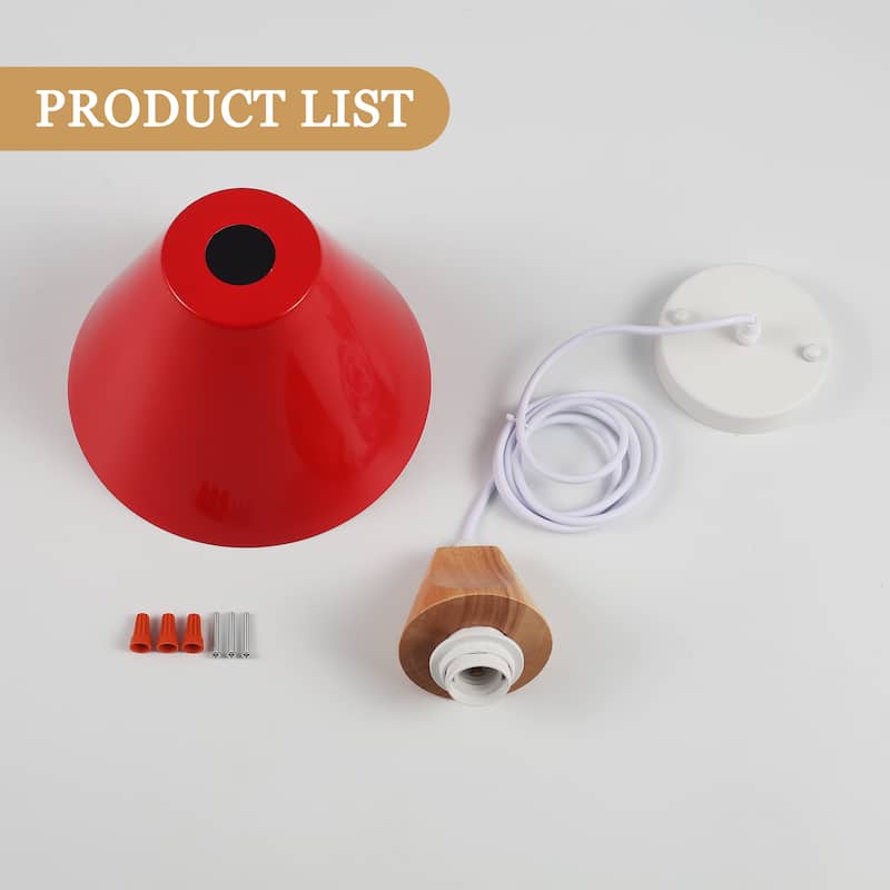 Farmhouse Pendant Light Fixture with Wood and Metal for Kitchen, Hallway,Living Room