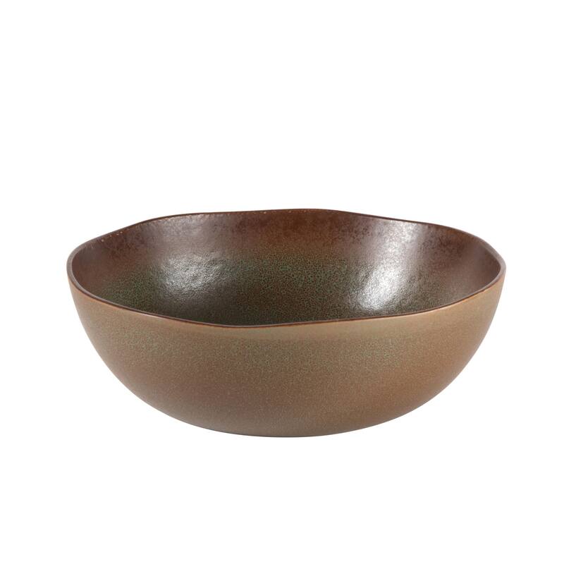 Bloomhouse Palermo Sun 2 Piece Serving Bowl and Oval Platter Stoneware Reactive Glaze Serveware Set