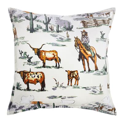 Paseo Road Ranch Life Western Bedding Rustic Southwestern Euro Sham, 27"x27, Duffle Bag