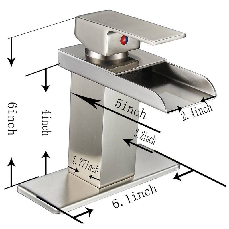 Waterfall Bathroom Sink Faucet Single Handle Bathroom Faucets One Holes Modern Basin Vanity Mixer Taps With Valve