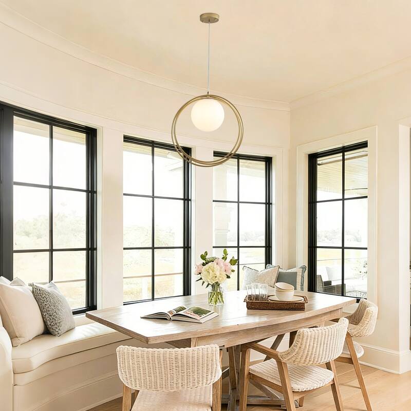 1-Light Modern Minimalist Ring Globe Chandelier