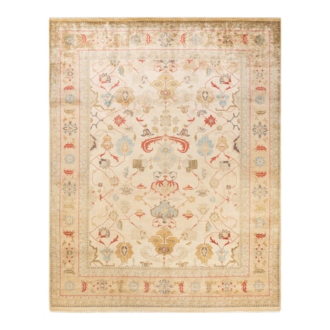 Overton Eclectic One-of-a-Kind Hand-Knotted Area Rug - Ivory, 7' 10" x 9' 10" - 7' 10" x 9' 10"