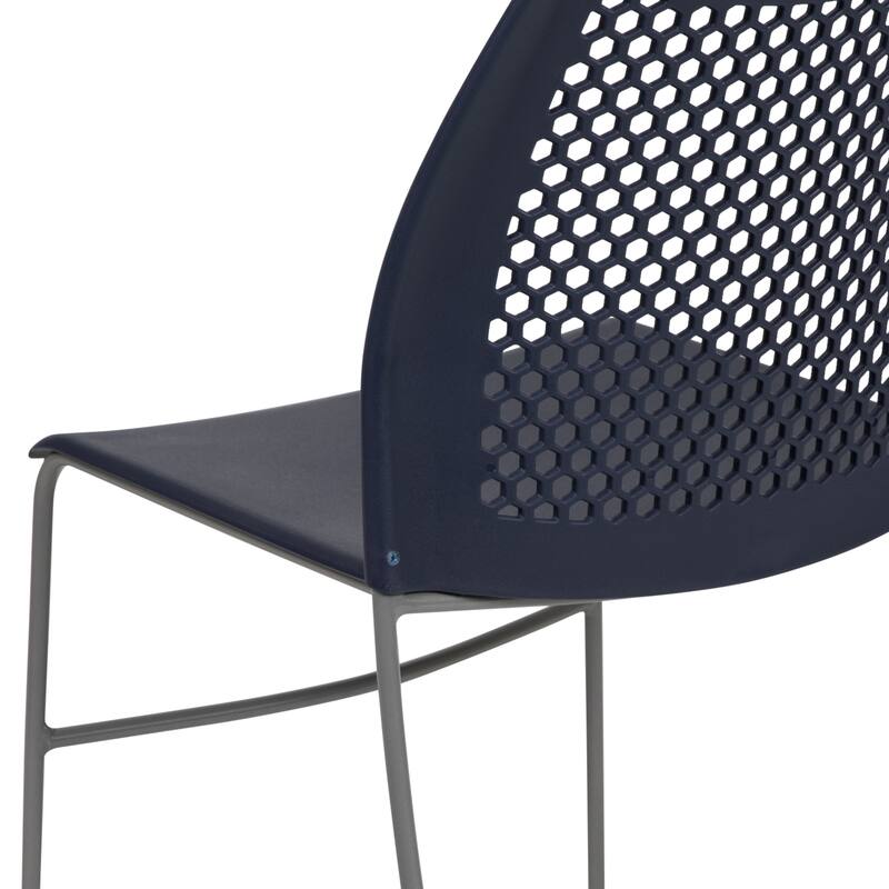 661 lb. Capacity Stack Chair with Air-Vent Back and Powder Coated Sled Base