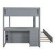 preview thumbnail 17 of 18, Full-Over-Full Bunk Bed with Twin size Trundle, Storage and Desk,with 2 USB and 2 three-holes Plugs