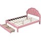 preview thumbnail 45 of 48, Seashell-Shaped Platform Bed Frame with 2 Drawers & LED