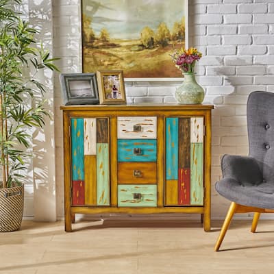 Colorful Living Room Cabinet with 4 Drawers and 2 Storage