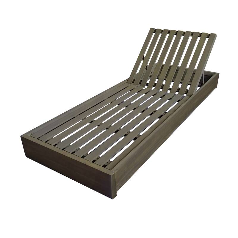Ian Outdoor Acacia Wood Chaise Lounge with Cushion (Set of 4) by Christopher Knight Home