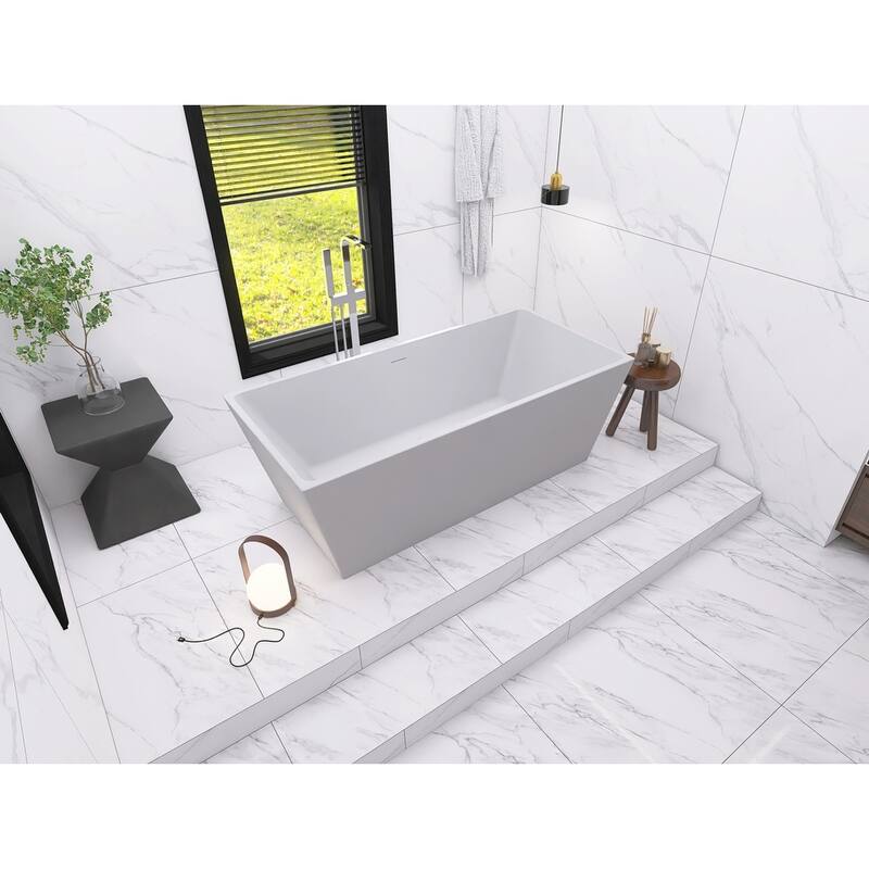 Timothy Soaking Rectangular Bathtub in Glossy White