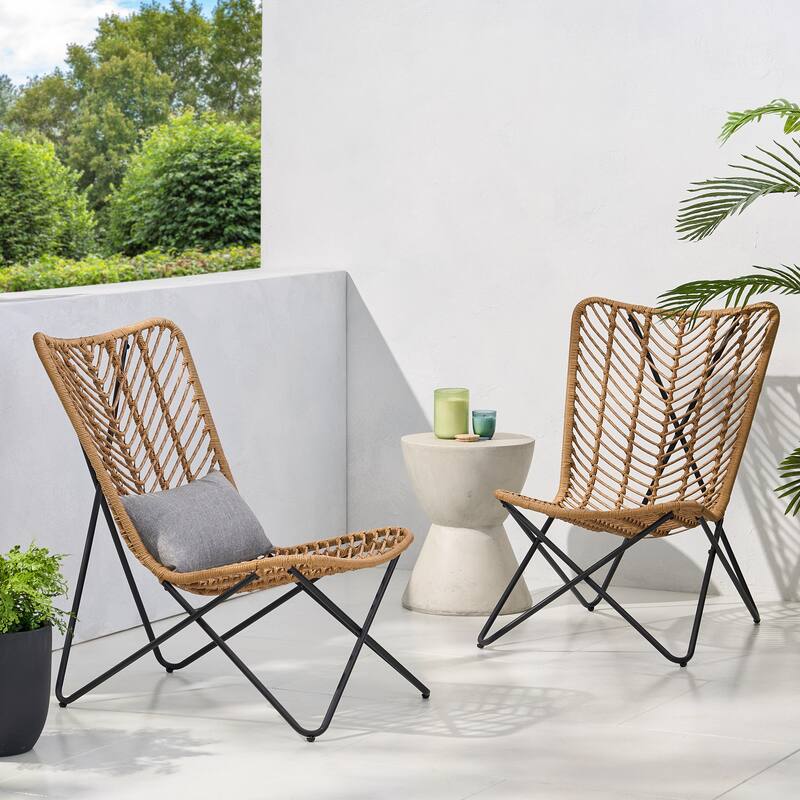 Classic Patio Chairs Set of 2, Outdoor Chairs Set of 2 for Balcony, Bistro Table & Chairs Set for Lawn