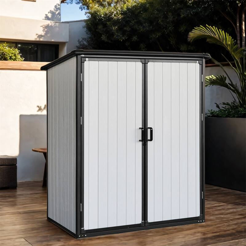 Outdoor Waterproof Plastic Storage Shed with Lockable Doors