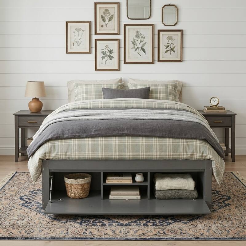 Queen Platform Bed Frame with Underbed Storage by Harper&Bright Designs