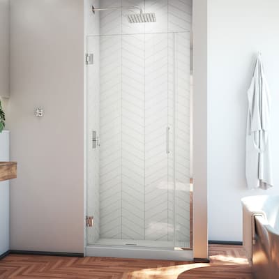 DreamLine Unidoor Plus 29-30 in. W x 72 in. H Frameless Hinged Shower Door, Clear Glass