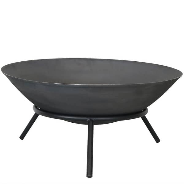 Shop Sunnydaze Raised Portable Cast Iron Fire Pit Bowl With Steel