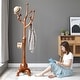 preview thumbnail 120 of 140, Tree-branch Rubberwood Freestanding Coat Rack with Hooks
