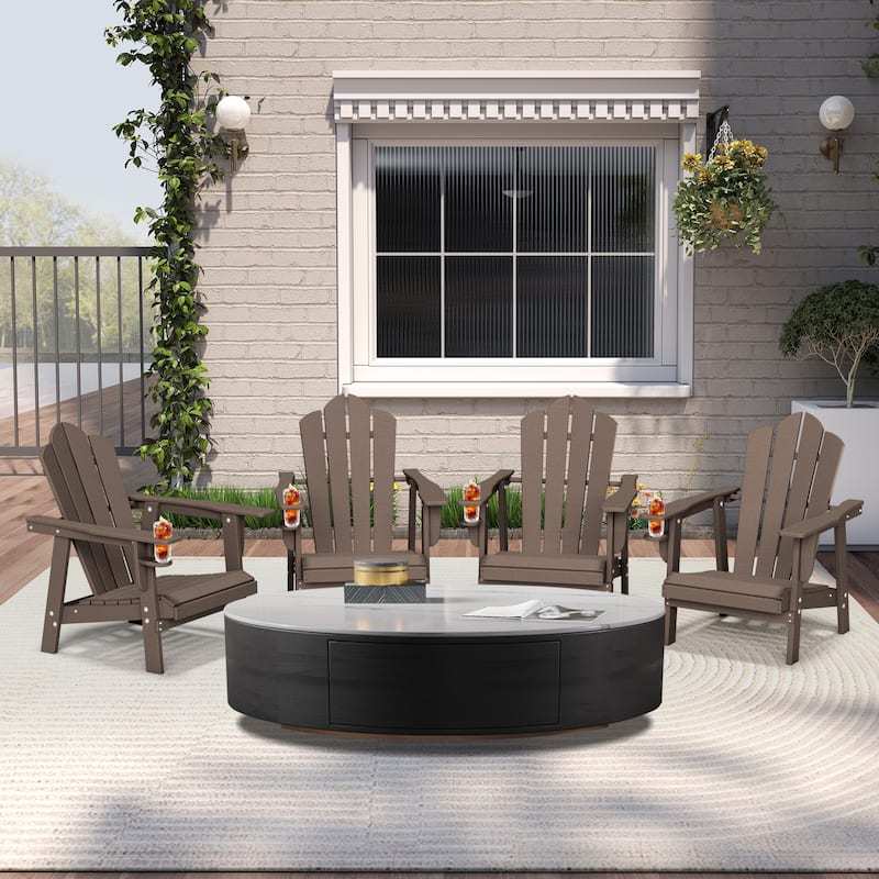 Outdoor HDPE Adirondack Chairs Outdoor Chair Plastic Lawn Chairs for Outdoor Use Set of 4