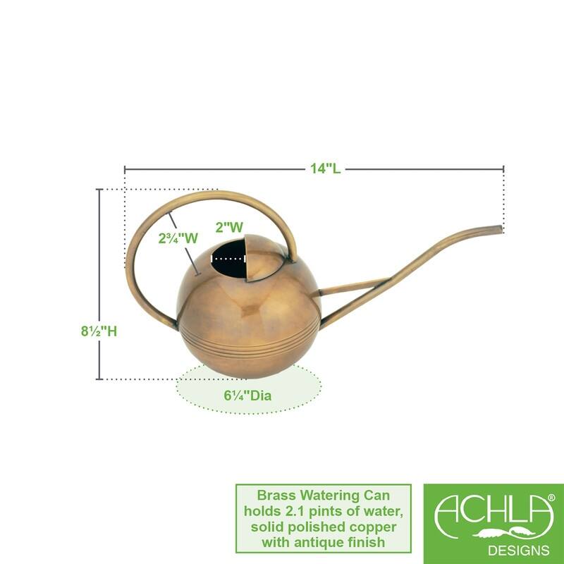 Achla Designs Brass Watering Can, Antique Finish