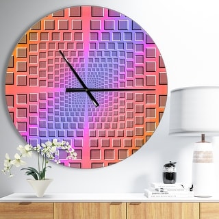 Designart 'Abstract Optical Illusion' Oversized Contemporary Wall CLock