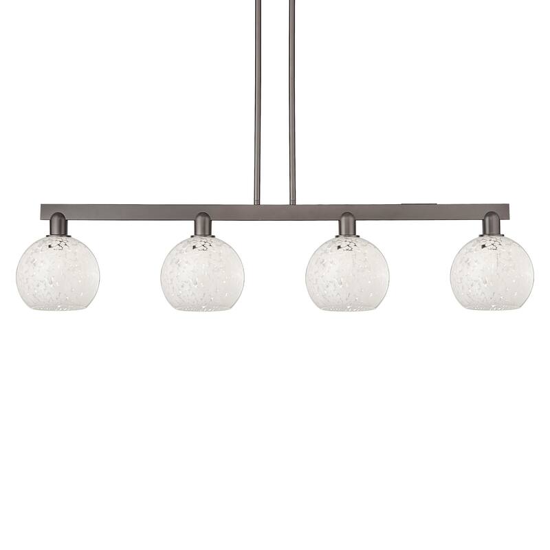 Innovations Lighting 716-4I-11-51 White Mouchette Linear White - Oil Rubbed Bronze / White Mouchette
