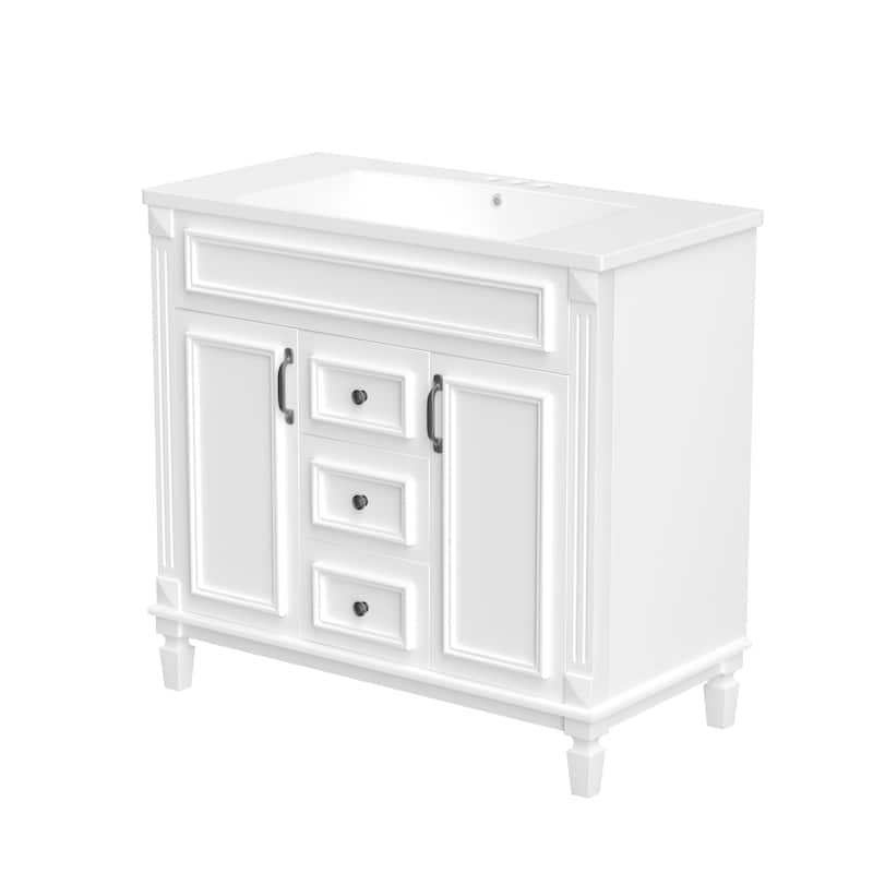 36'' Freestanding Bathroom Vanity with Integrated Ceramic Sink and Drawers